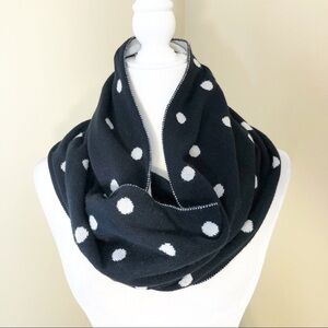 NY & Co. Black/Silver Polka Dot Infinity Scarf